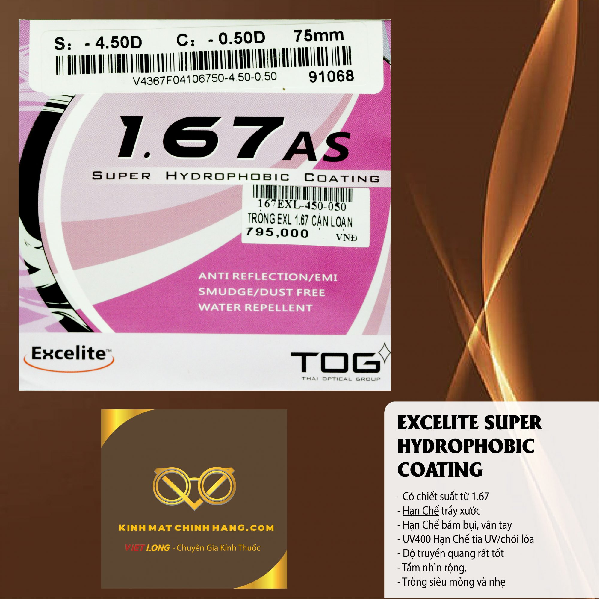 TRÒNG EXCELITE 1.67 SUPER HYDROPHOBIC COATING - Việt Long - Chuyên gia ...